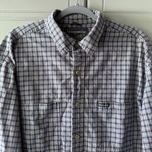 90s Abercrombie‎ & Fitch Reliable Outdoor Goods Blue Plaid Long Sleeve Shirt, L